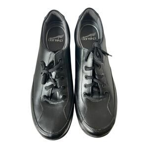 Dansko Emma Black Leather Walking Work Shoe Womens Size 39 Slip Resistant